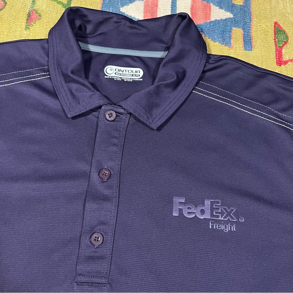 FedEx Freight Purple Short Sleeve Athletic Polo Shirt Men’s XL